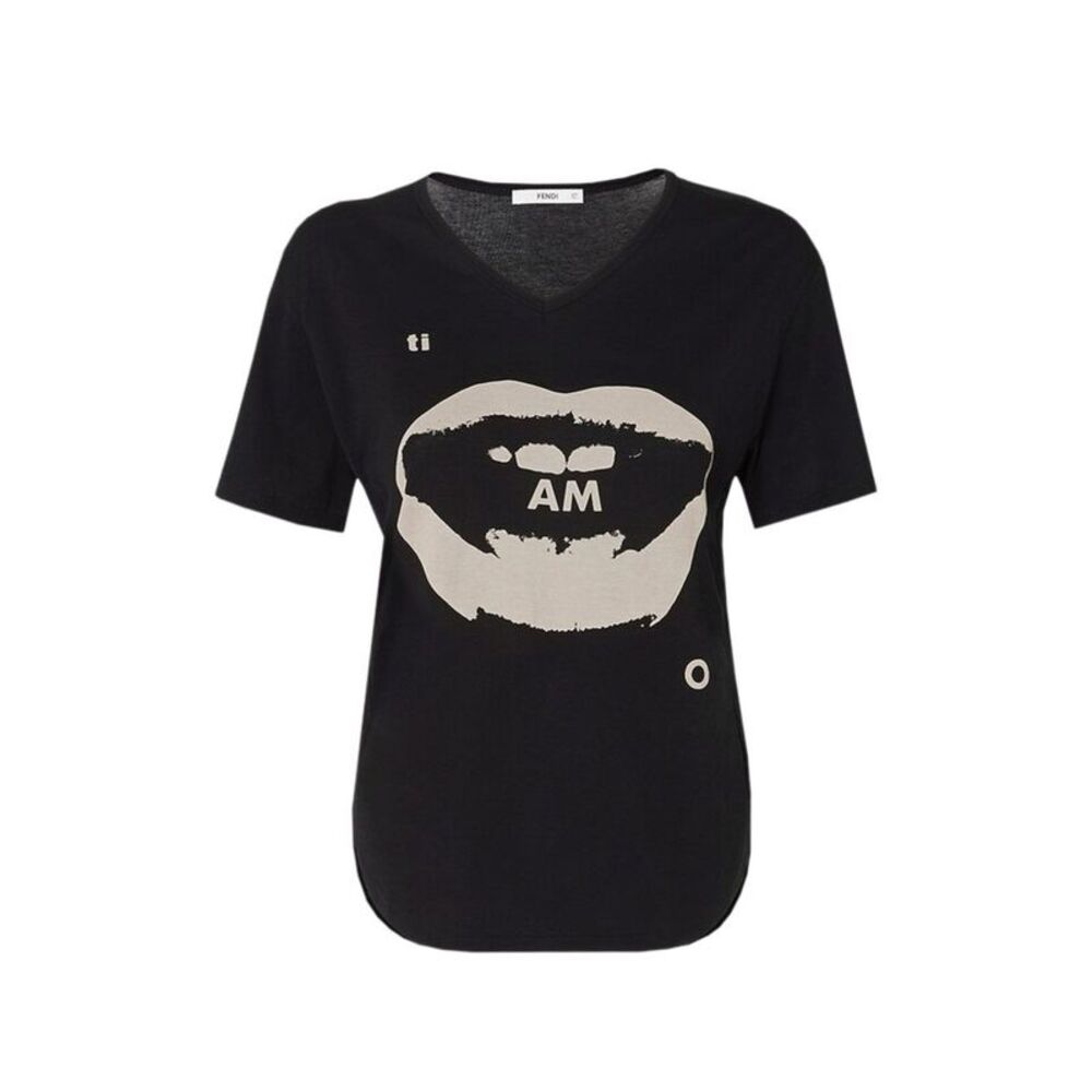 Fendi Women Ti Amo Print Cotton T-Shirt